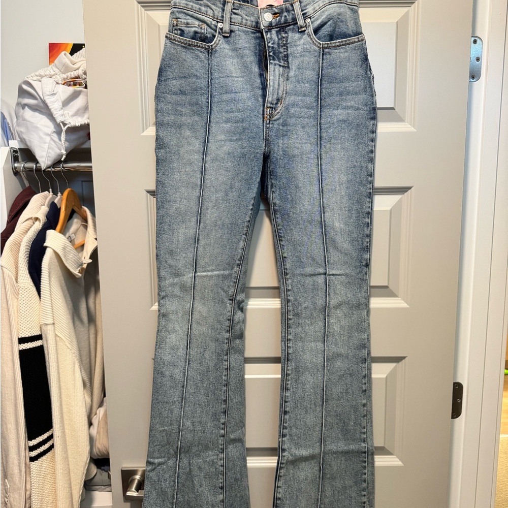 REVICE Blue Flare Wide Leg Jeans